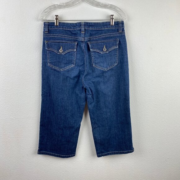 Gloria Vanderbilt Women Capri Jeans Crop Size 10 Perfect Fit Dark Wash High Rise - Picture 3 of 6